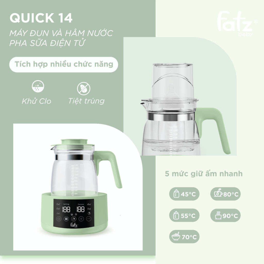 Máy Hâm Nước Và Pha Sữa điện Tử Fatz Baby Quick 14- FB3101RS