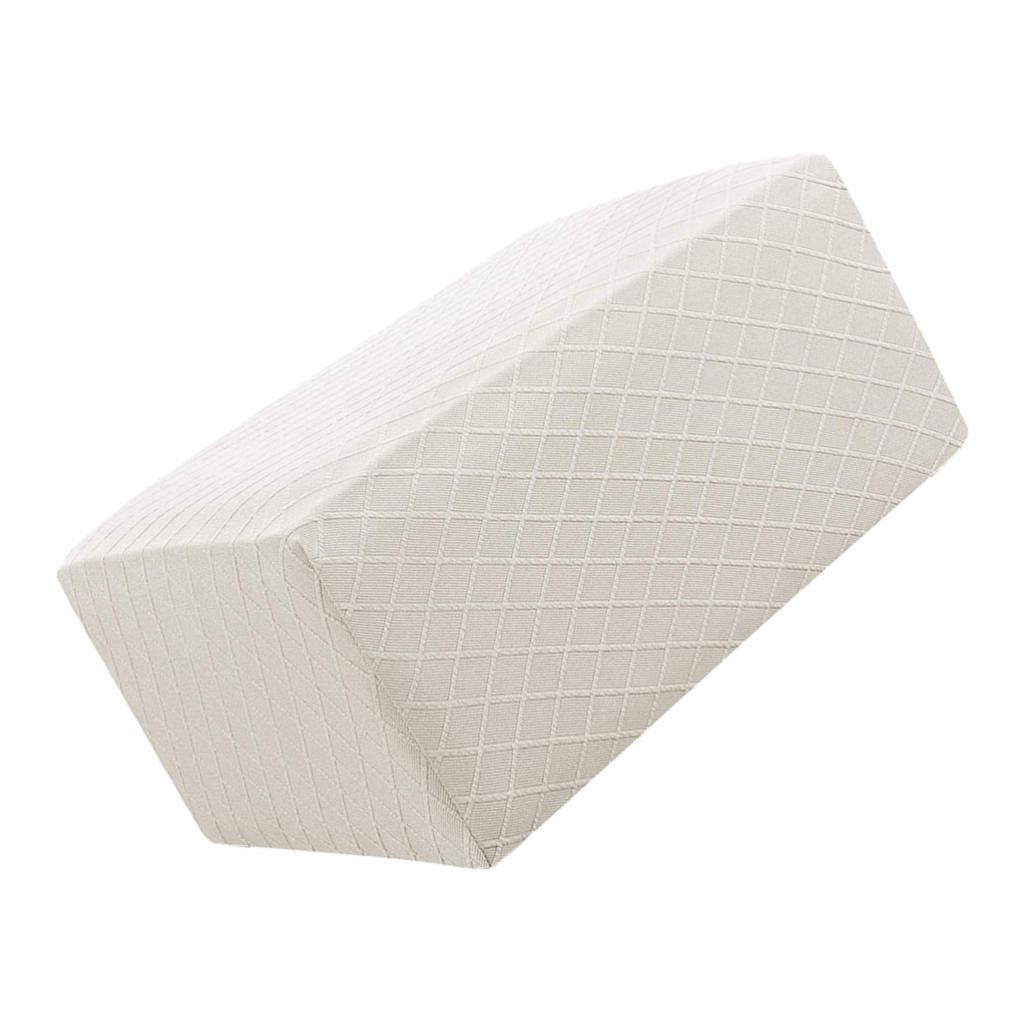 Storage Ottoman Stool Cover Footstool Stretch Grid Slipcover White