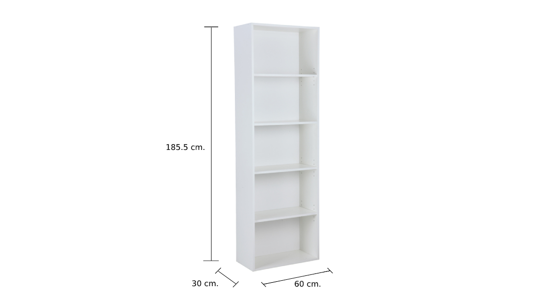 Kệ sách đa năng 5 tầng để sàn H-MORE gỗ công nghiệp phủ melamine cao cấp chống ẩm, màu trắng sang trọng | Index Living Mall - Phân phối độc quyền tại Việt Nam