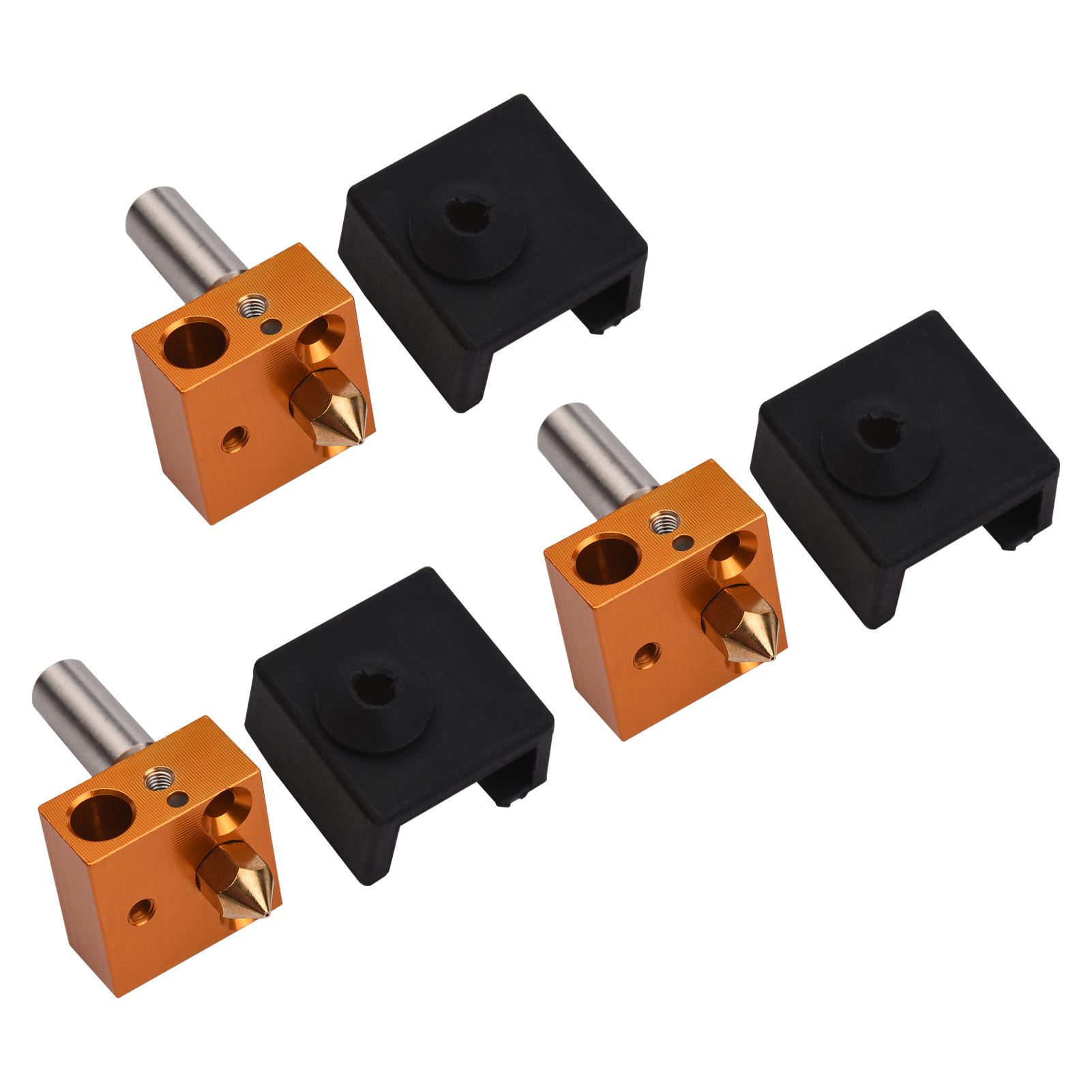 Hotend Silicone Sock Heater Block Extruder Nozzle Throat Set with 0.4mm Nozzle Protective Silicone Cover Case
