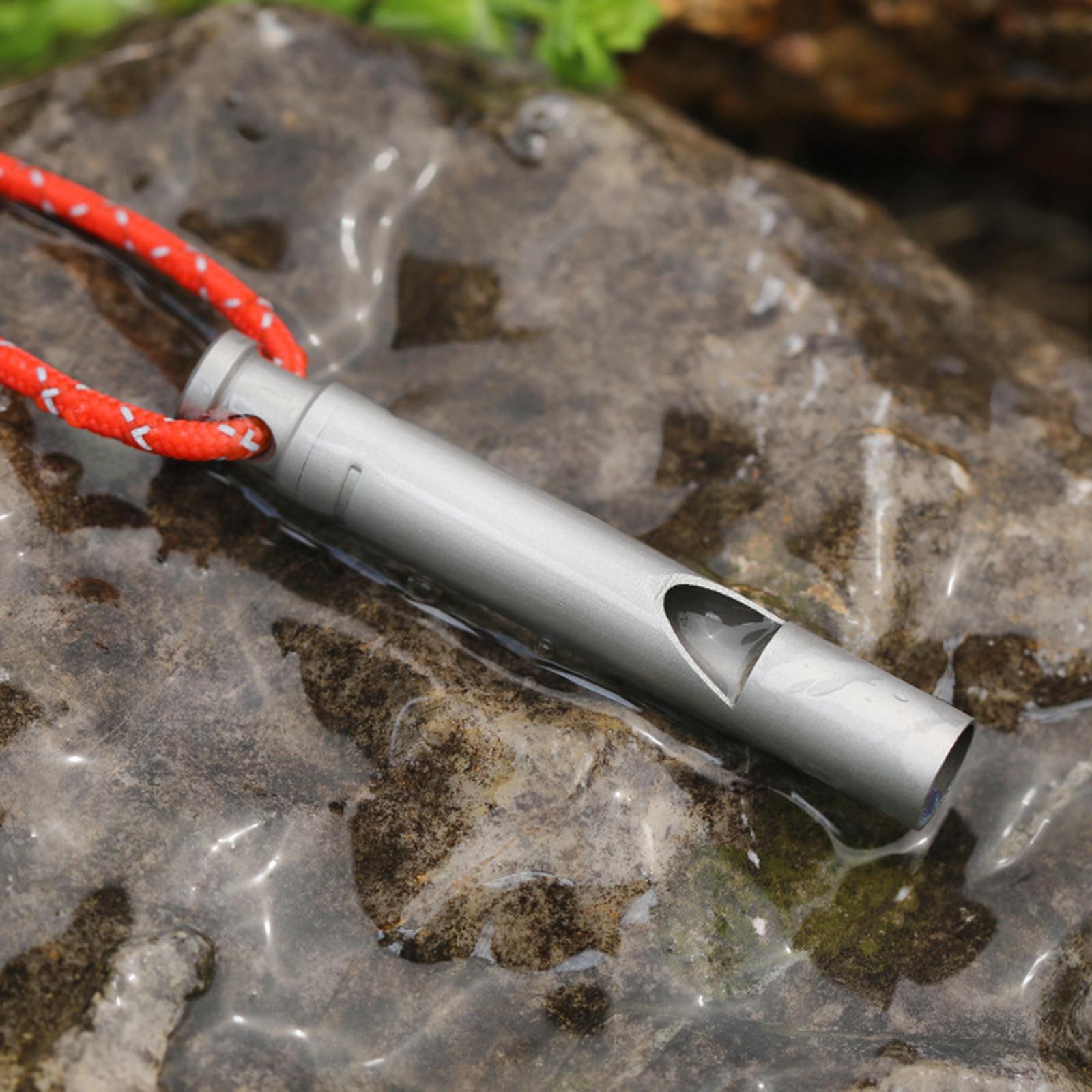 Titanium Emergency Whistle, Loud Portable Keychain Necklace Whistle for Emergency Survival, Life Saving, Hiking, Camping, and Pet Training