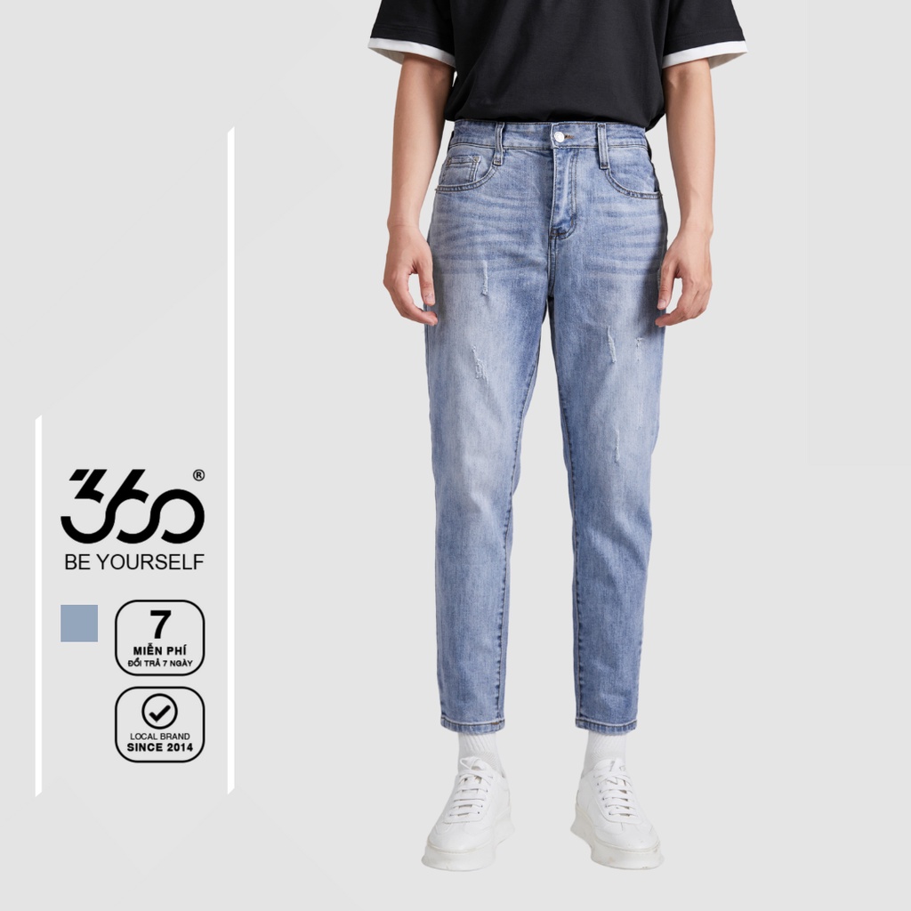 Quần jean nam slimfit thương hiệu 360 Boutique màu xanh denim - QJDOL324