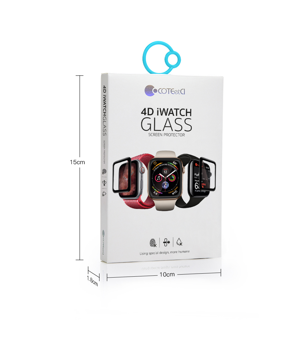 Miếng dán kính cường lực Full 4D cho Apple Watch 40mm hiệu Coteetci (Vát mỏng 2.5D, độ nét HD, phủ Nano) - Hàng chính hãng