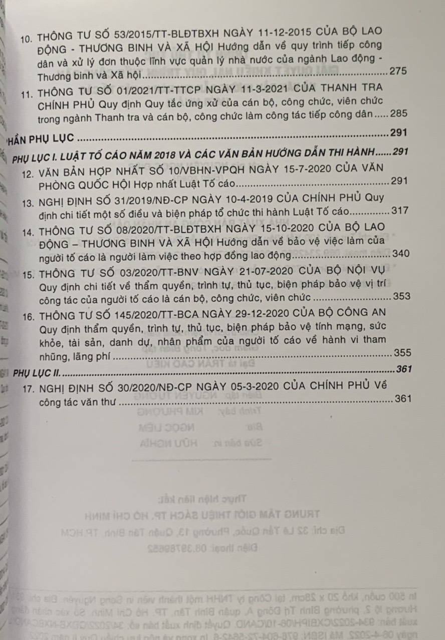 Trình tự thủ tục giải quyết khiếu nại, quy trình tiếp công dân và văn bản hướng dẫn thi hành Luật tố cáo