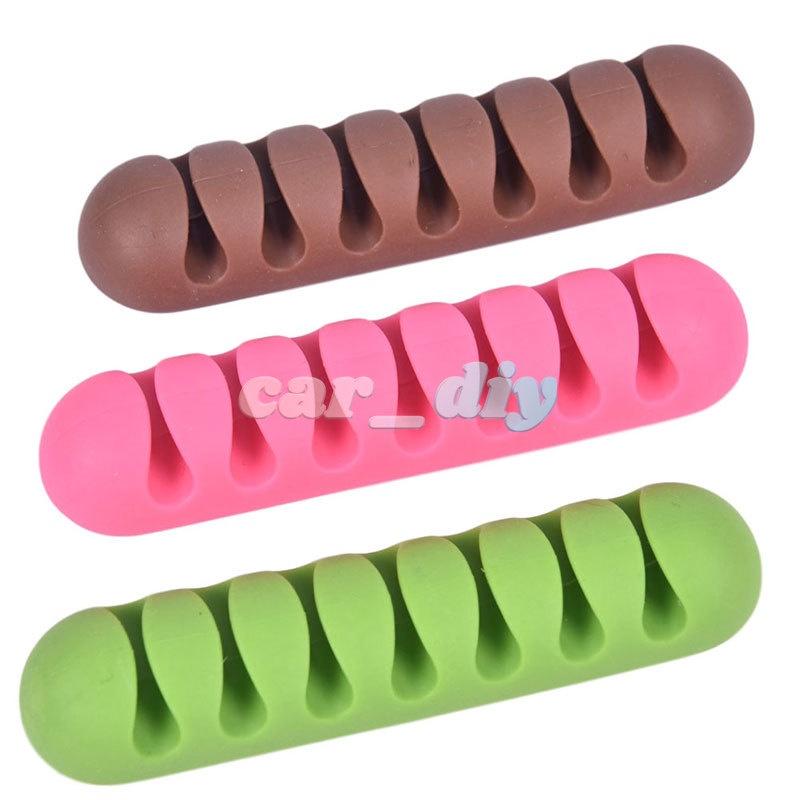 1 Đế Giữ Dây Cáp Sạc/Tai Nghe/ Dây Cáp USB 7 Lỗ Bằng Silicon Tiện Dụng