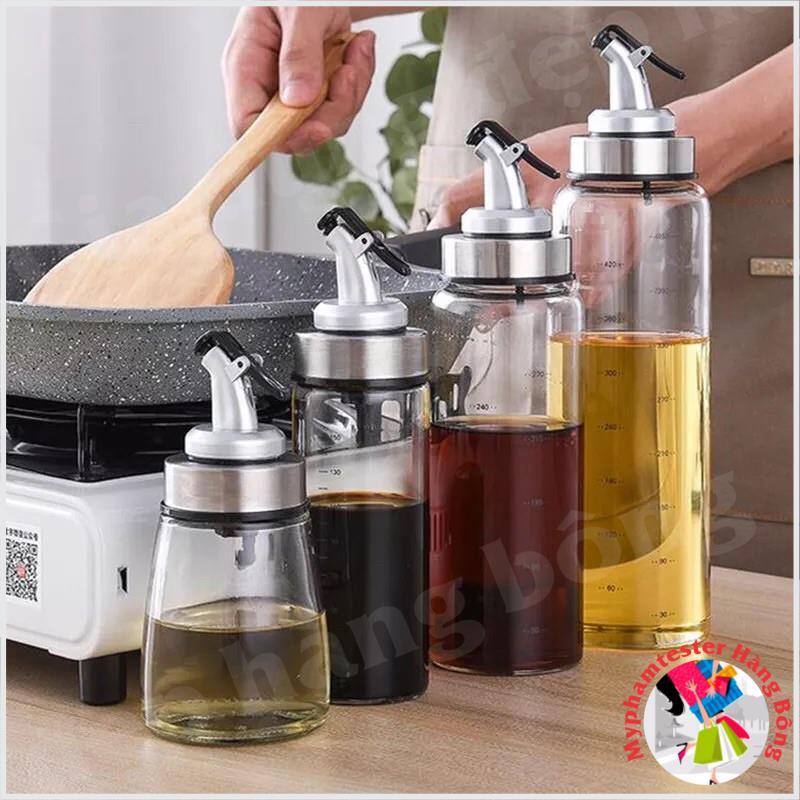 Bình dầu thuỷ tinh có vạch chia ml hàng đẹp