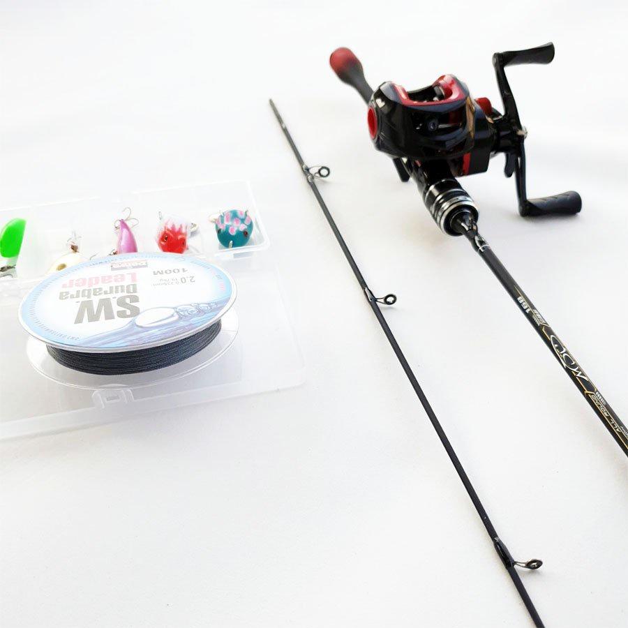 Bộ Cần Câu Lure Máy Ngang UL Carbon Siêu Dẻo Tặng Kèm Dây Câu Lure Và Hộp Mồi BCM19