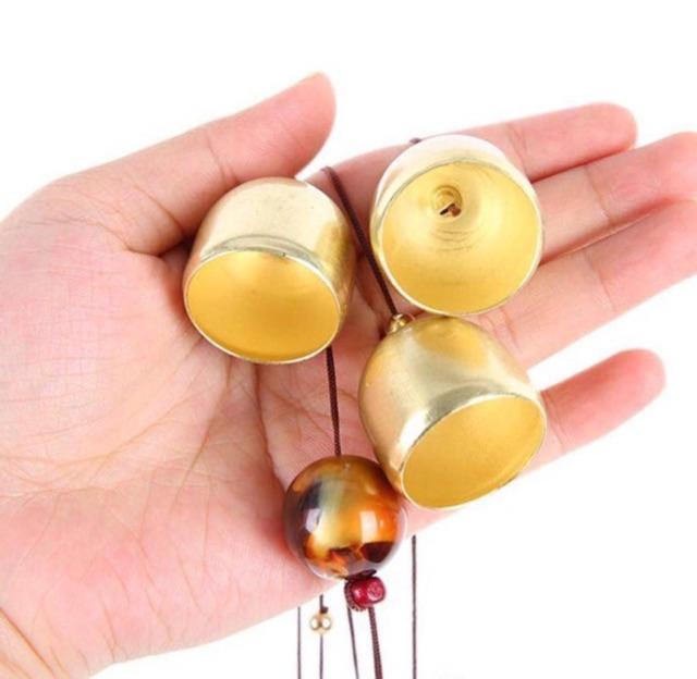 Chuông gió 6 quả Long Phụng lục hợp treo đồng xu may mắn