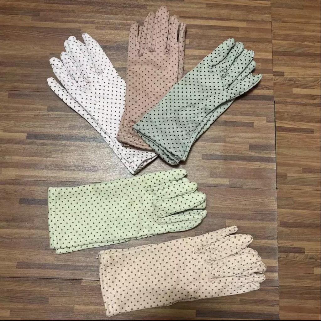 Combo 5 đôi găng tay, bao tay họa tiết và chấm bi lựa chọn , co giãn, vải cotton thoáng mát