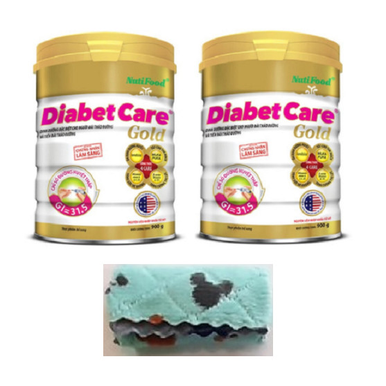 Hình ảnh 2 hộp Nutifood DiabetCare Gold 900 Gr - Sữa cho người bị bệnh tiểu đường, đái tháo đường. Tặng chiếc khăn lau đa năng mềm mịn.