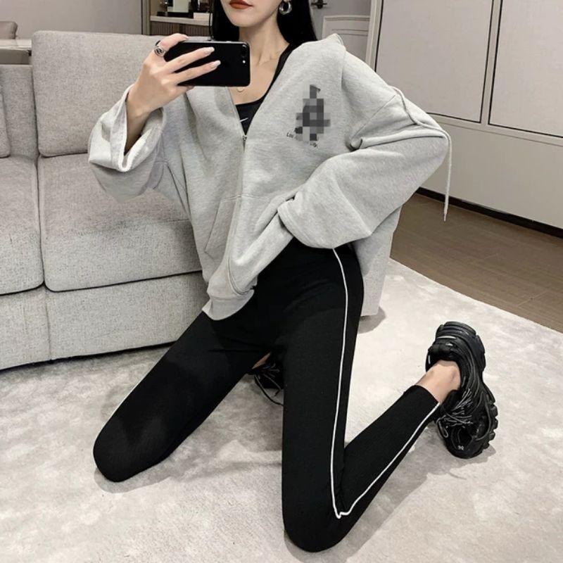 Quần legging len gân Quảng Châu dài đen thu đông