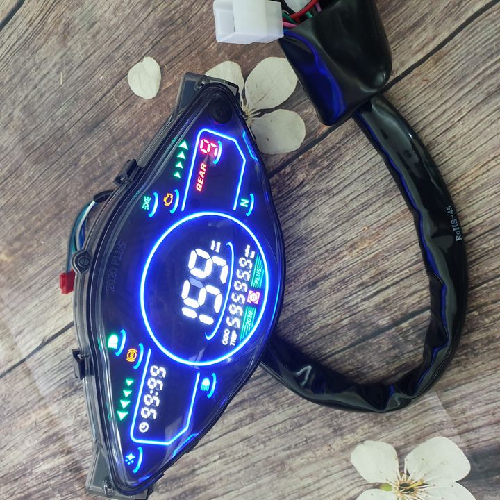 Đồng hồ điện tử mẫu 2020 Plus mẫu mới nhất gắn xe Wave Anpha, Wave RS, Wave S100 Có Báo Quãng Đường KM , Hiện Thị Giờ, Đồng Hồ LED đổi được 7 màu - S2720
