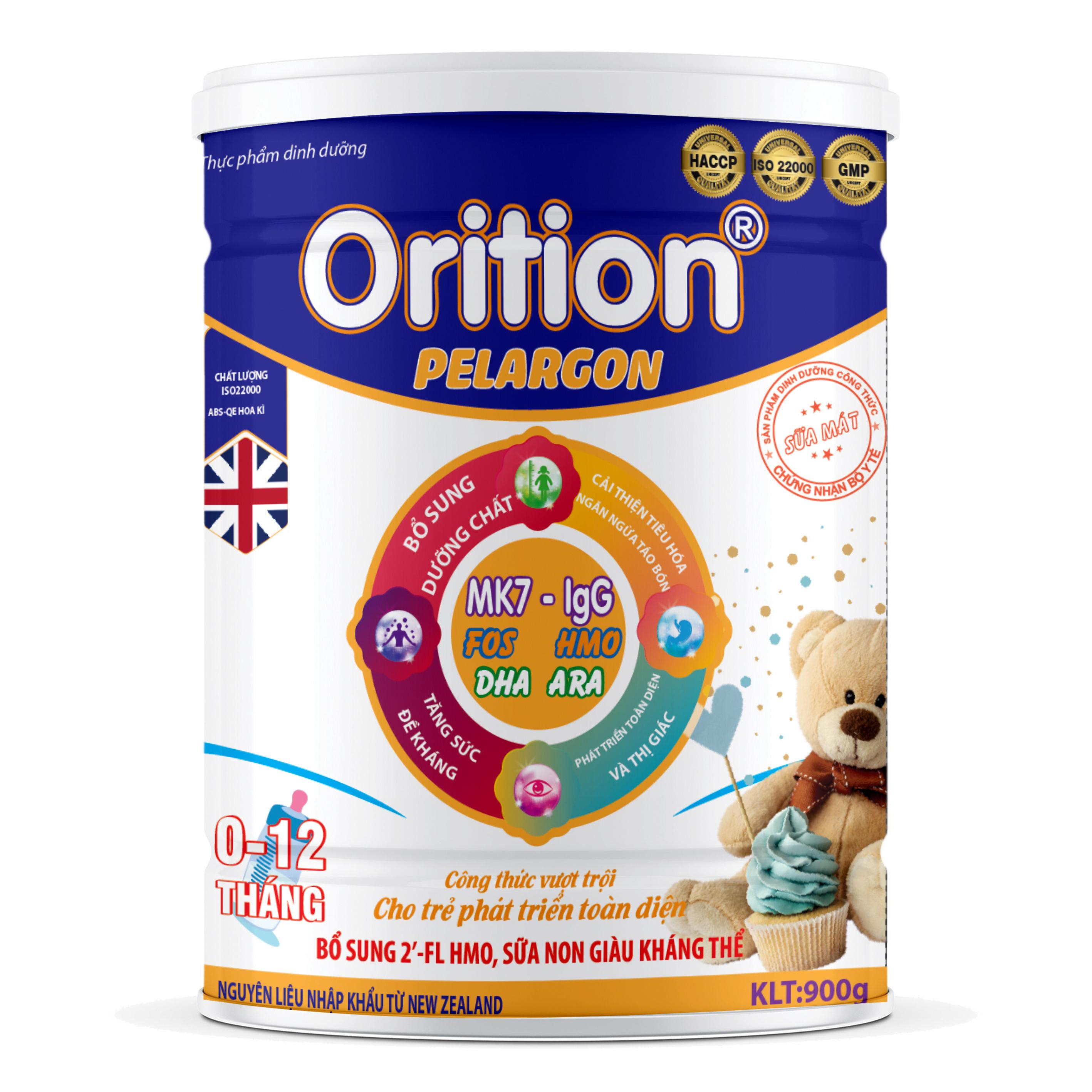 SỮA BỘT ORITION PELARCON DINH DƯỠNG ĐẦY ĐỦ VÀ CÂN ĐỐI GIÚP PHÁT TRIỂN NÃO BỘ VÀ CHIỀU CAO CHO BÉ KHỎE MẠNH -900G