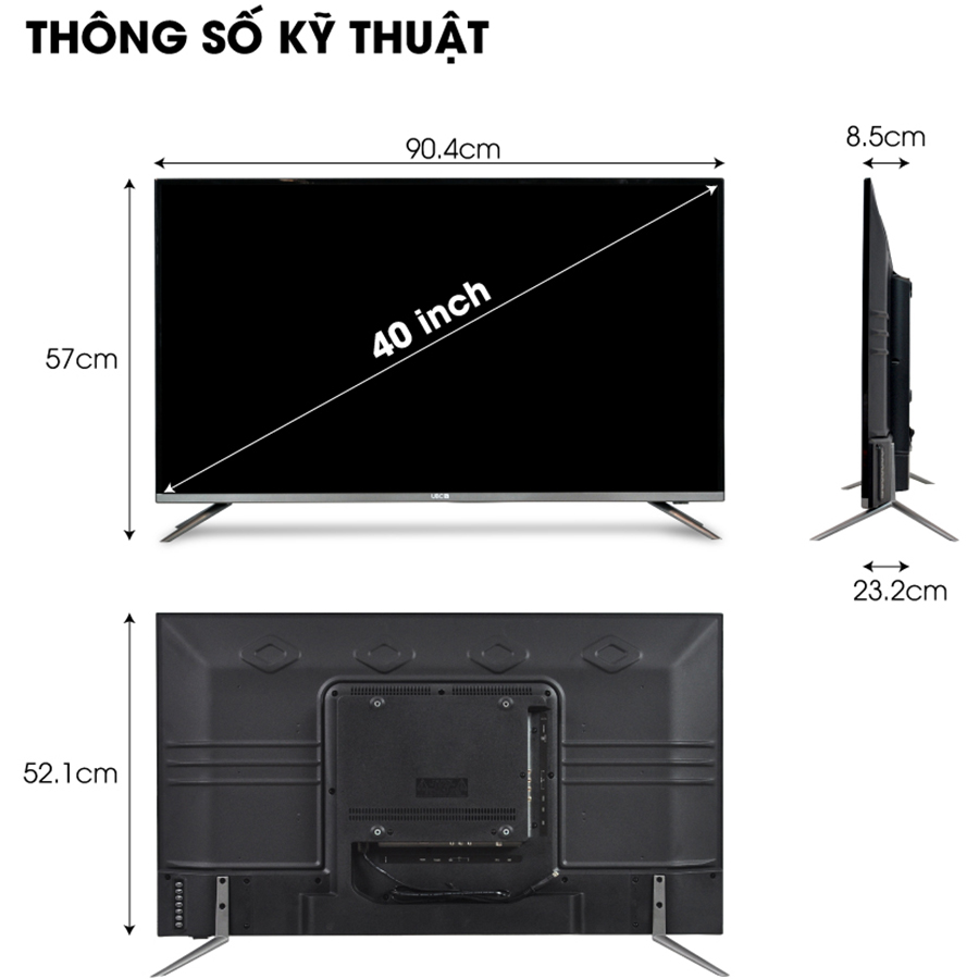 Smart voice tivi FULL HD 40 Inch Android 8.0 UBC 40P500S tìm kiếm bằng giọng nói, phần mềm Vn-karaoke online miễn phí,  tính năng bảo vệ trẻ em (mới)- Hàng Chính Hãng