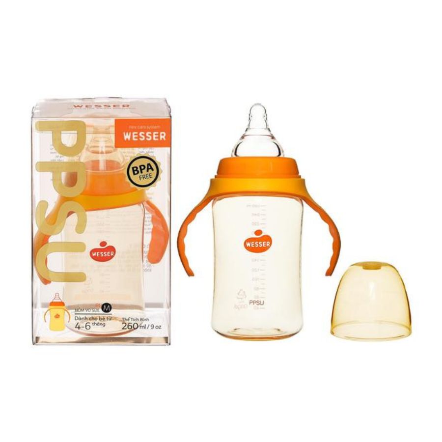 Bình sữa cổ rộng PP Wesser 180ml/260ml