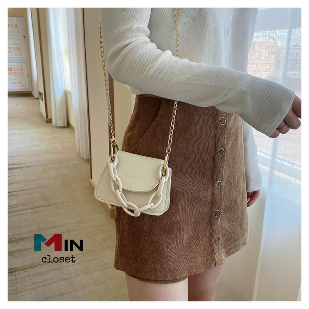 Túi xách nữ Túi đeo chéo mini dây xích SANG CHẢNH TD18