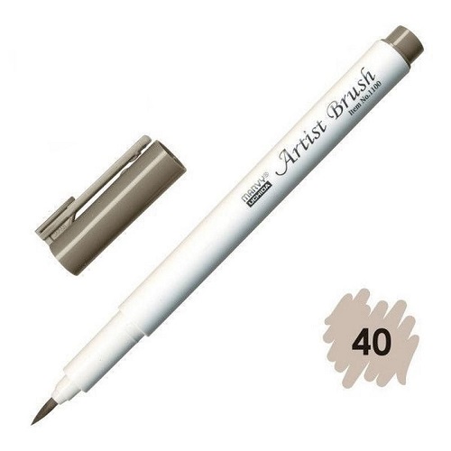 Combo 4 bút lông đầu cọ viết calligraphy Marvy Artist Brush 1100 - UP.PENS Collection - Grey Colors 1