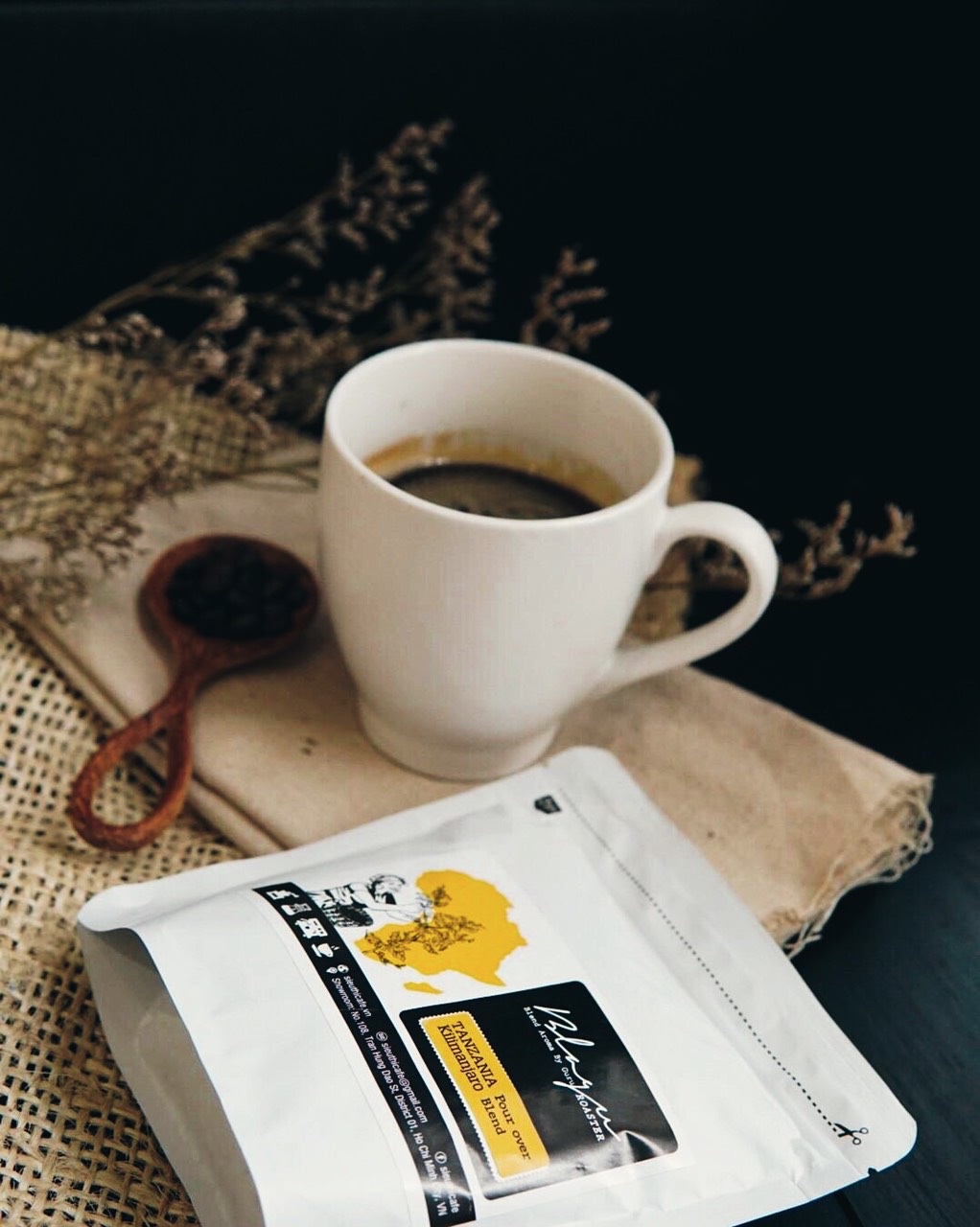 CÀ PHÊ BLAGU HẠT ARABICA ĐÃ RANG, TANZANIA KILIMANJARO, LIGHT - MEDIUM ROAST, 100G - thơm hương hoa quả nhiệt đới cùng trà đen