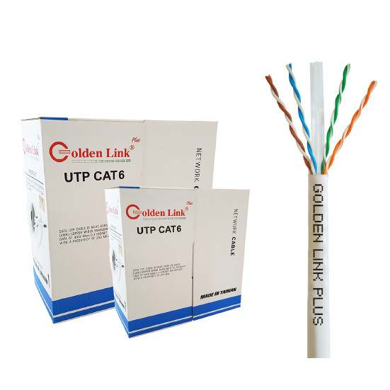 CÁP MẠNG GOLDEN LINK PLUS UTP CAT 6, đồng nguyên chất (màu trắng xám, 305m)- Hàng Chính Hãng