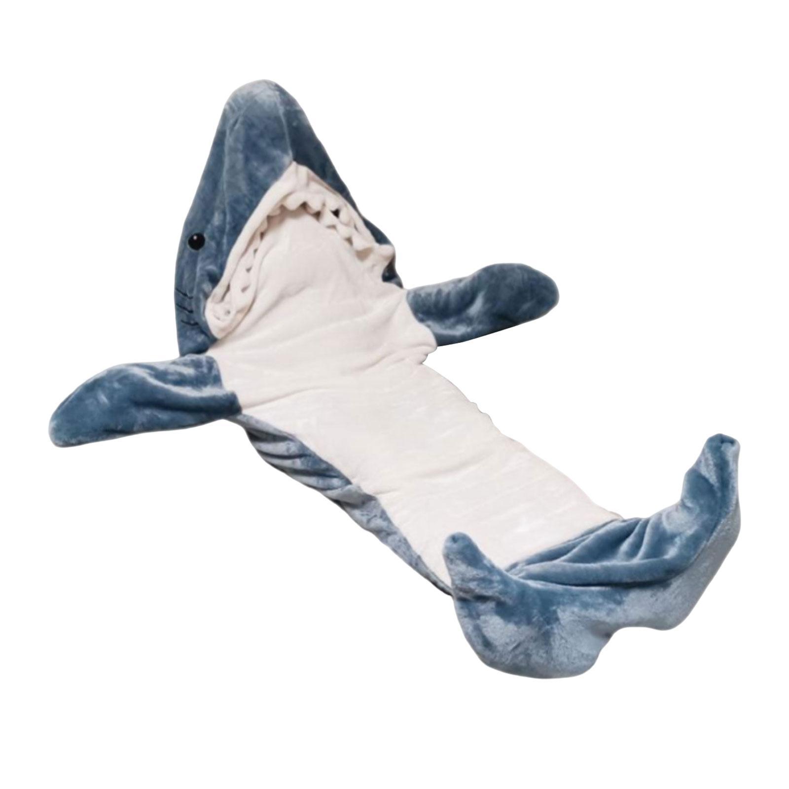 Shark Sleeping Bag Blanket Hooded Unisex Shark Cosplay Costumes Lightweight Funny Creative Soft Flannel Shark Costume Shark Blanket Wearable