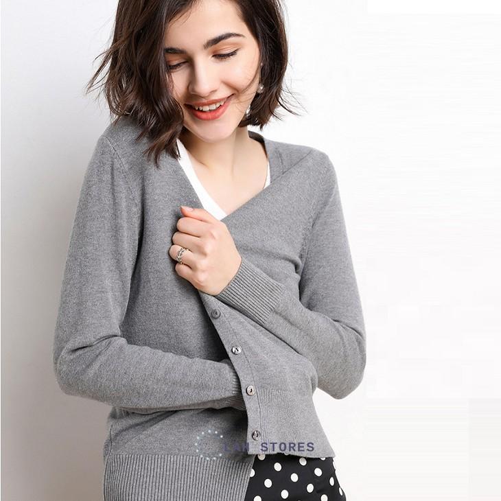 Hình ảnh Áo len cardigan nữ basic Thu Đông 2020 LAH STORE