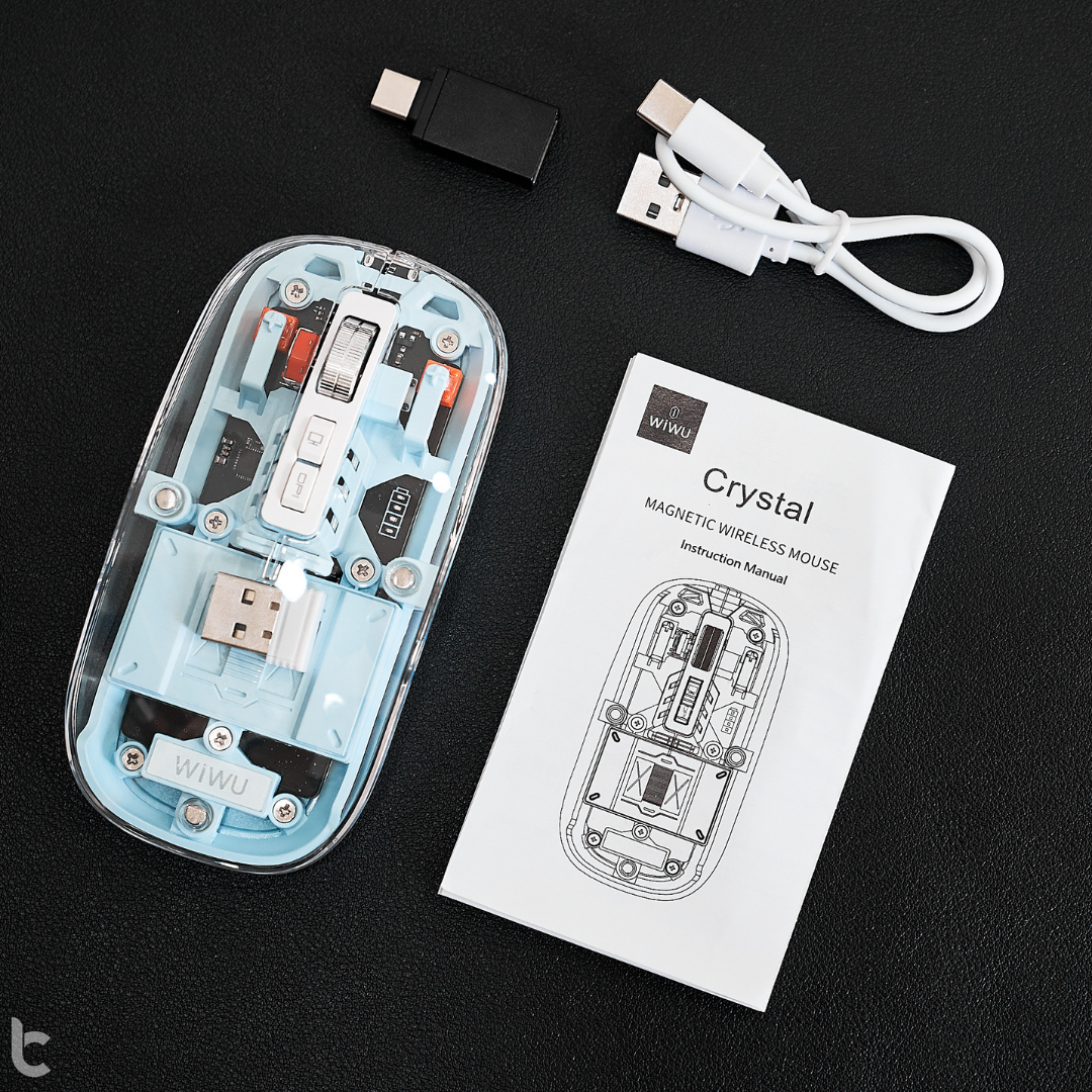 Chuột Trong Suốt WIWU Crystal Magnetic Wireless Mouse WM105 - Hàng Chính Hãng