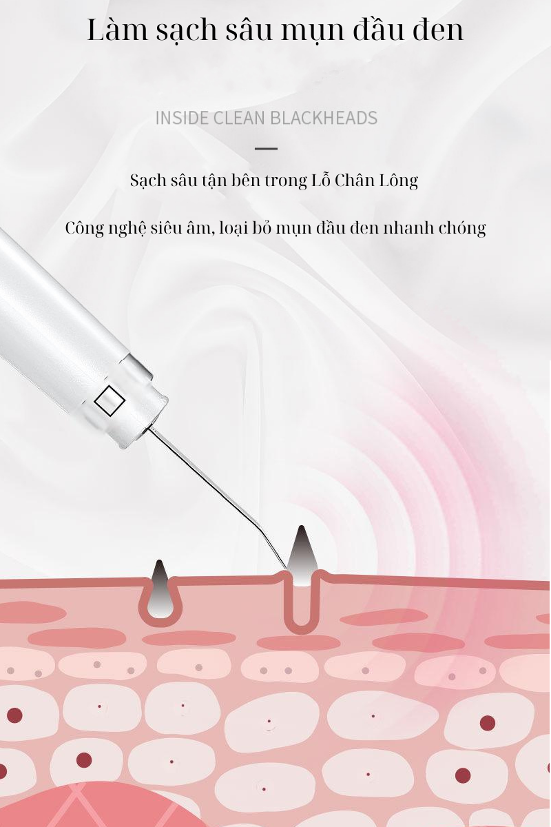 Máy Sủi Da Sóng Âm JOOU DS-8809 Tẩy Mụn Đầu Đen, Tẩy Da Chết, Thải Độc Và Dưỡng Ẩm Cho Da Ultrasonic Shovel