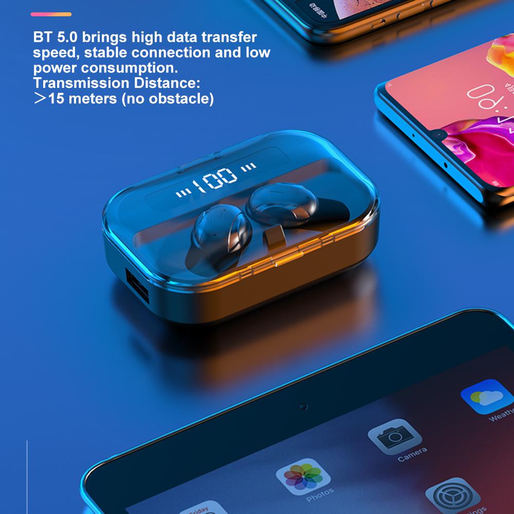 Tai nghe Bluetooth 5.0 T11 TWS không dây không thấm nước có màn hình LED Mic