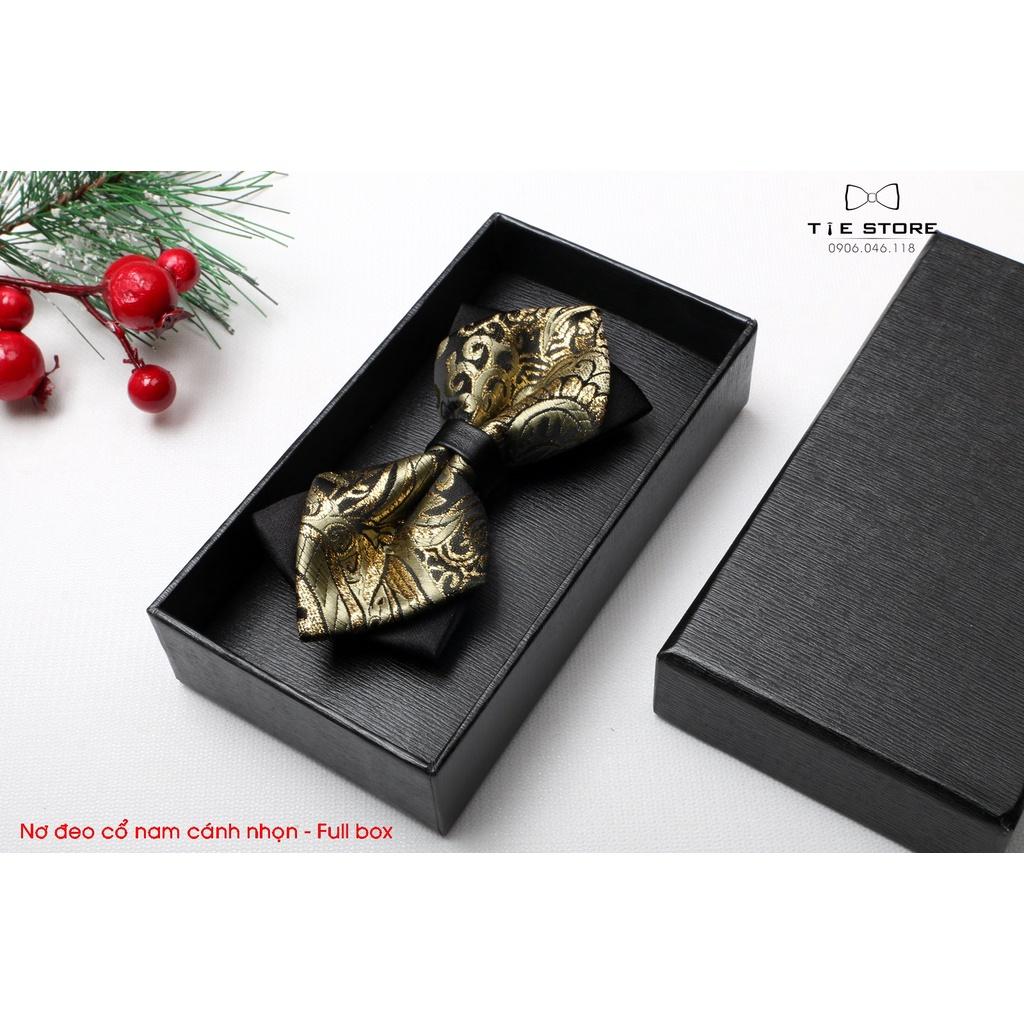 Nơ Đeo Cổ Nam cánh nhọn, màu vàng đồng - Nơ chú rể, MC , tặng kèm hộp