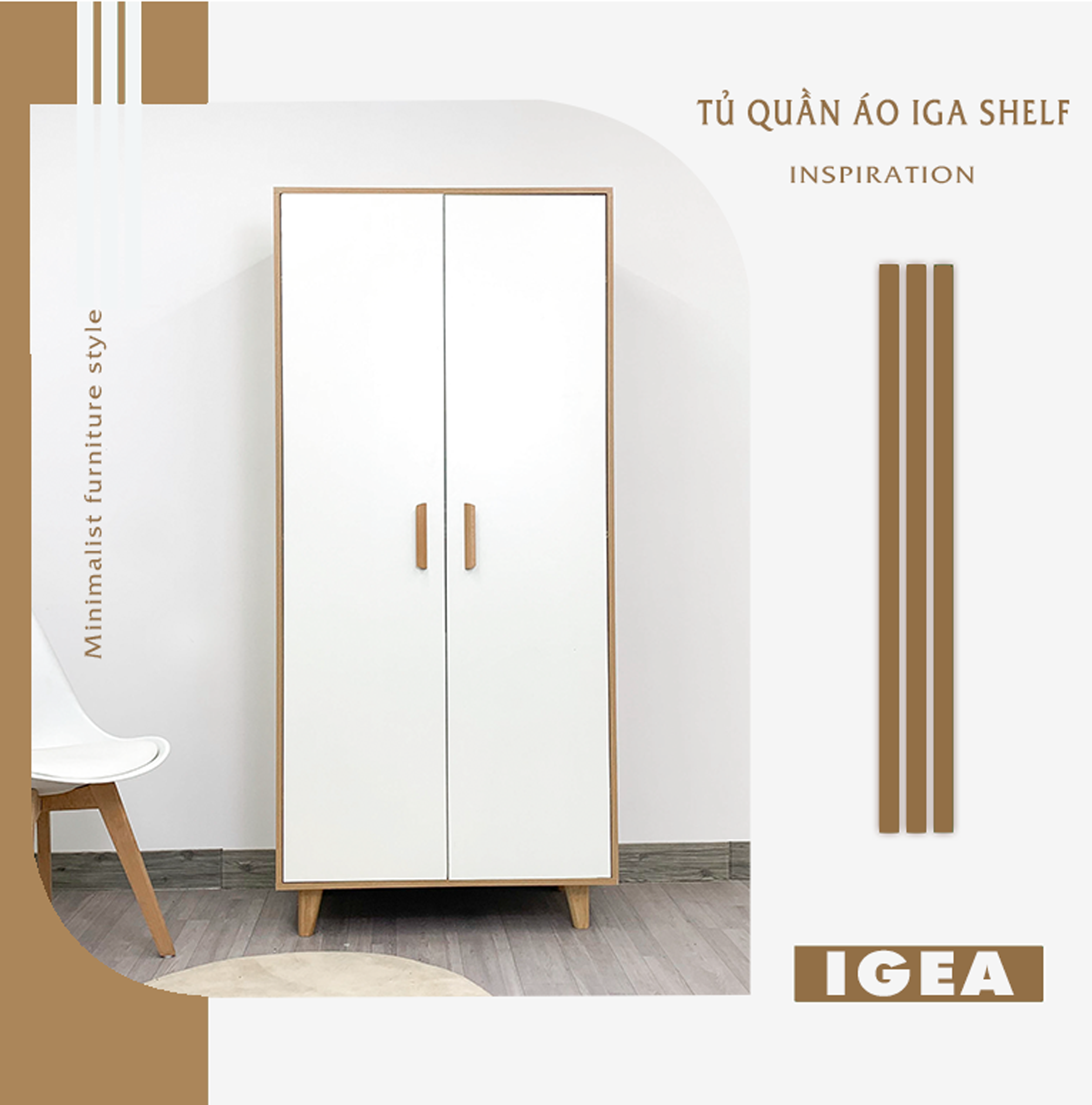 Tủ Quần Áo IGA Shelf Phong Cách Nordic - GP129