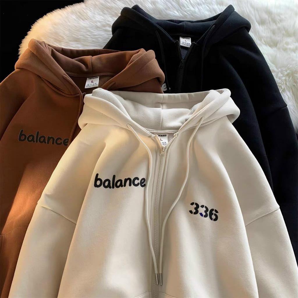 Áo Hoodie Zip Nỉ Ngoại balance - Áo Khoác Nỉ dây kéo nam nữ (HD450 - Kèm Ảnh Thật)