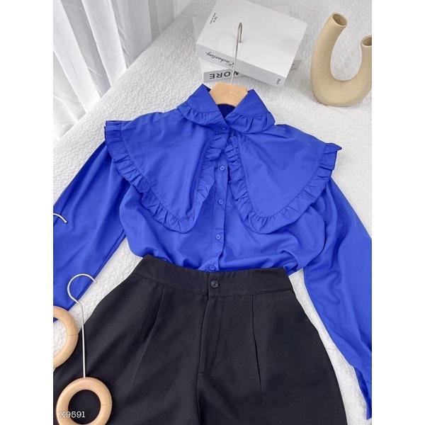 SET ÁO SƠ MI CỔ BÈO KÈM SHORT