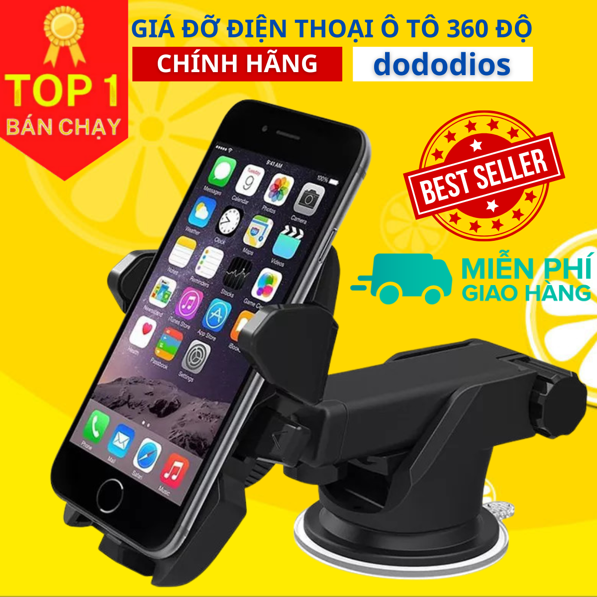 Giá đỡ điện thoại trên ô tô gắn taplo và cửa gió điều hòa kẹp smatphone oto cực kì chắc chắn - Hàng chính hãng DoDoDios