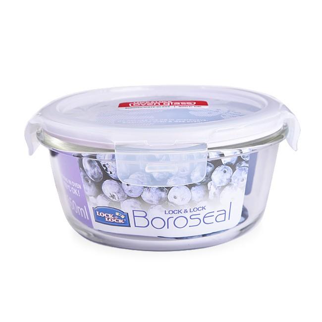 Bộ 4 hộp thủy tinh tròn 380ml chính hãng có tem đỏ