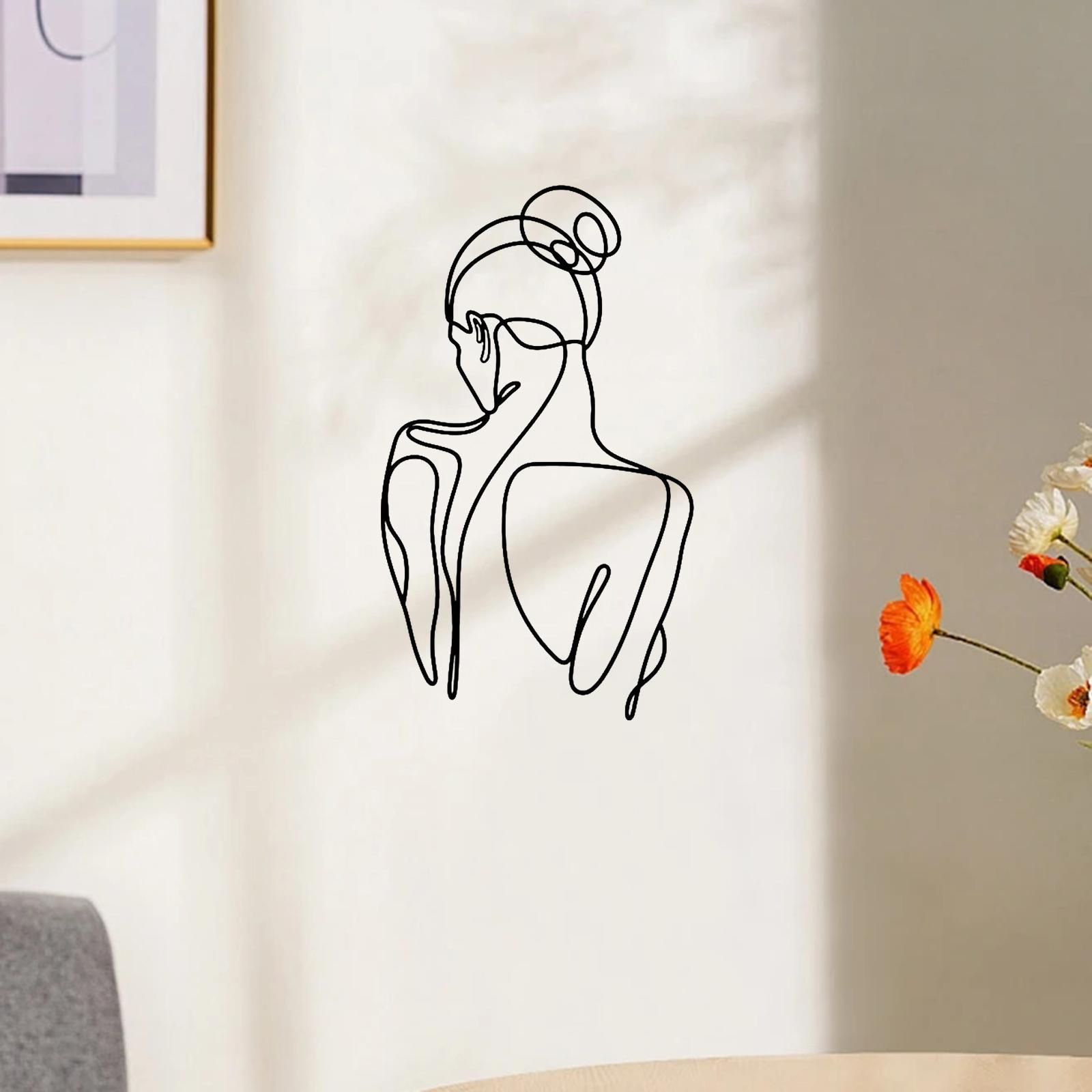 Silhouette Wall Sculptures Backdrop Bathroom Women Body Metal Wall Art Decor