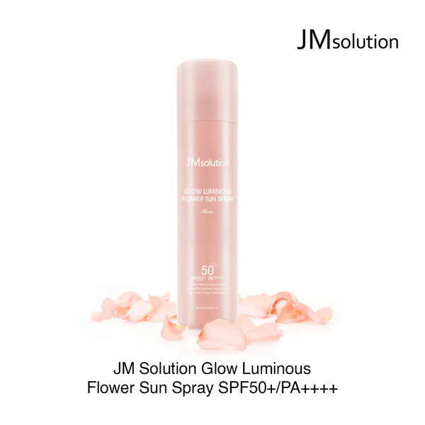 Xịt Chống Nắng Chiết Xuất Hoa Hồng Jm Solution Glow Luminous Flower Sun Spray SPF 50+/PA +++ 180ml + Tặng 01 Mặt Nạ Ngọc Trai 3in1 JMSolution 30ml