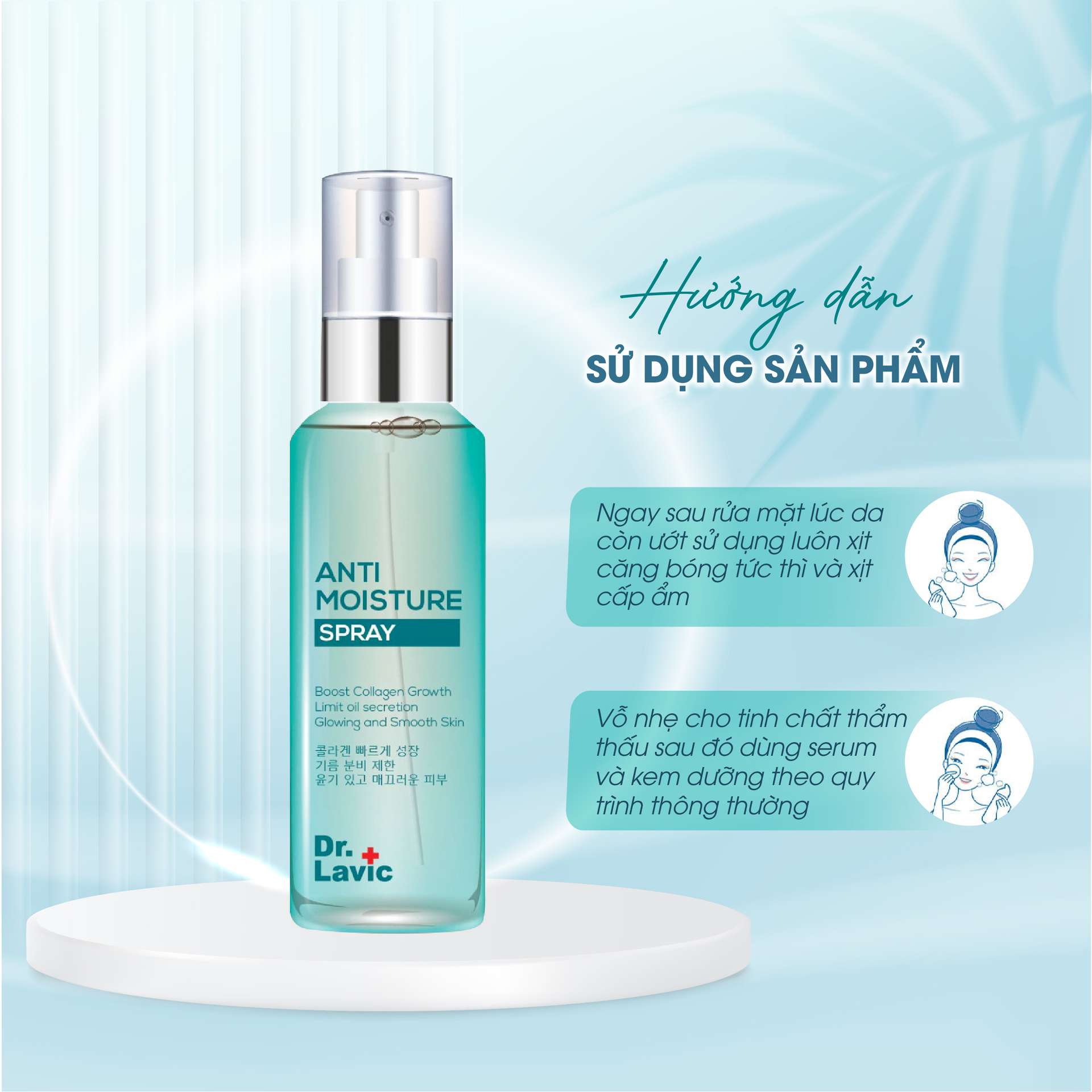 Xịt khoáng mặt Dr.Lavic Anti Moisture dưỡng ẩm làm dịu da công nghệ USA 60ml DR934
