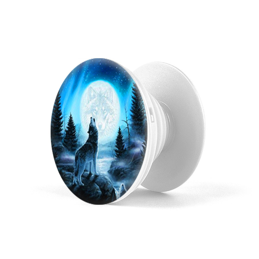 Gía đỡ điện thoại đa năng, tiện lợi - Popsockets - In hình WOLF 04 - Hàng Chính Hãng