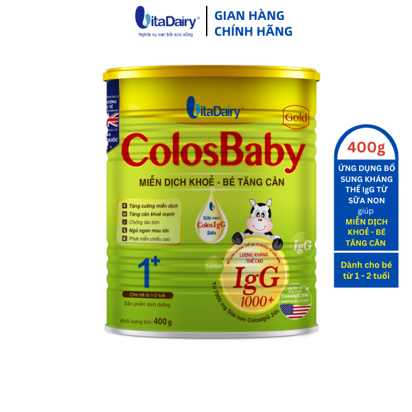 Sữa bột Colosbaby Gold 1+ 400g giúp tăng cường miễn dịch, tăng cân khỏe, phát triển toàn diện - VitaDairy