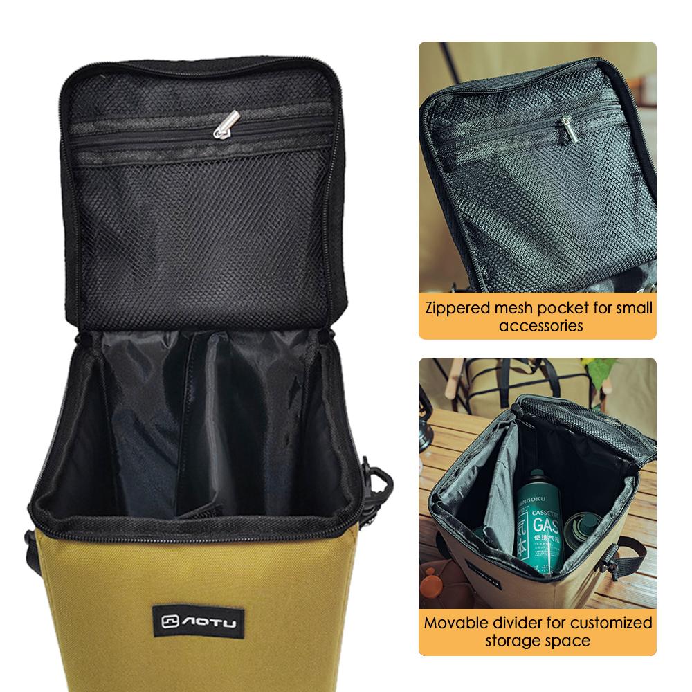 10L Camping Lantern Storage Bag Outdoor Camping Canister Gas Tank Storage Bag Carrying Case