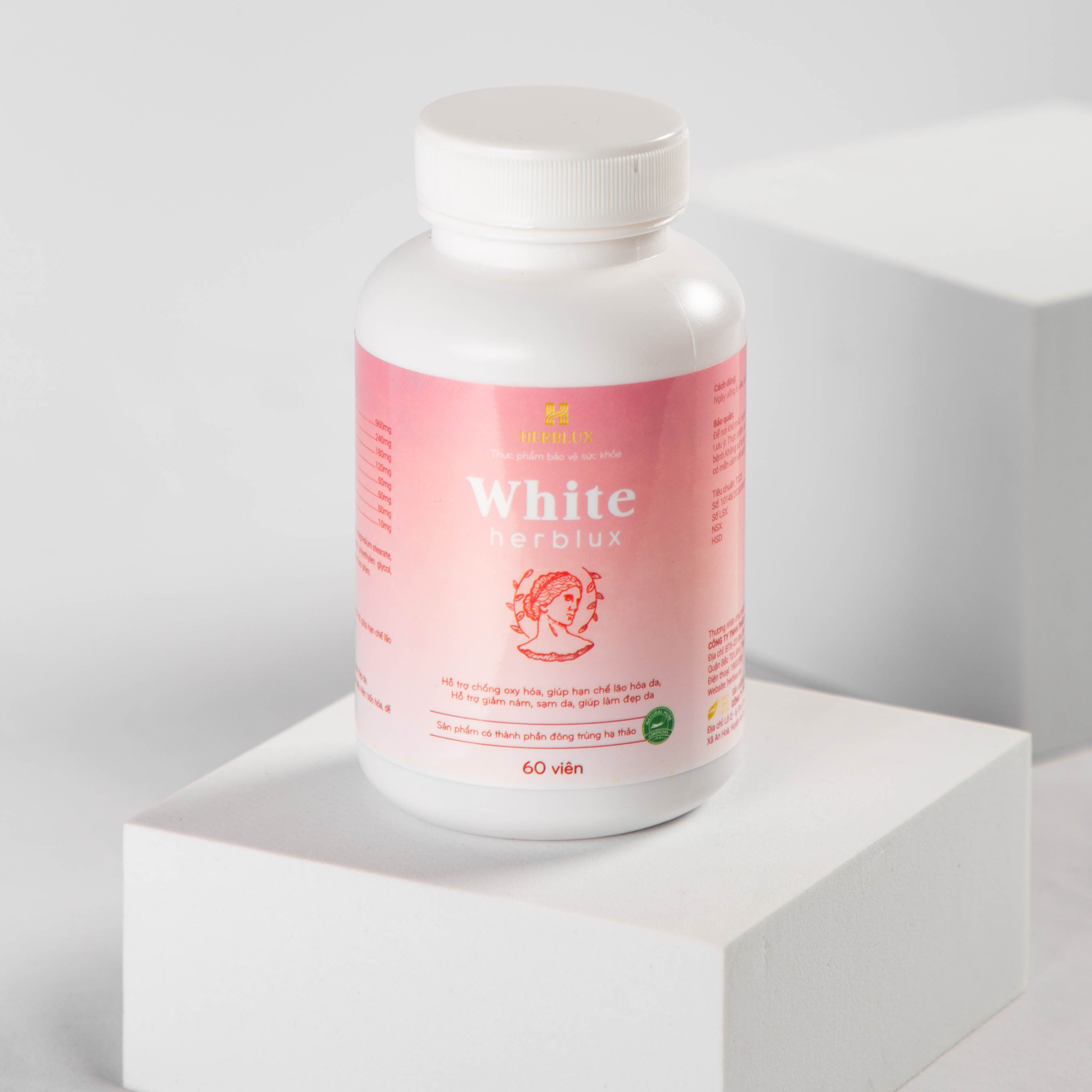 Thực Phẩm Bảo Vệ Sức Khỏe White Herblux - Hỗ Trợ Chống Oxy Hóa, Giúp Hạn Chế Lão Hóa Da, Hỗ Trợ Giảm Nám, Sạm Da. Giúp Làm Đẹp Da