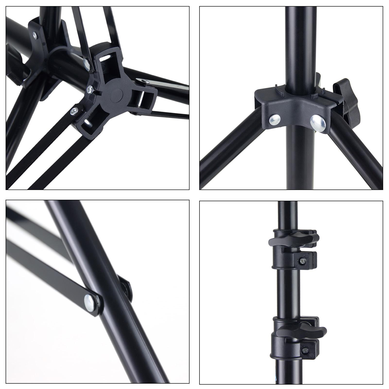 Adjustable Metal Tripod Light Stand Max. Height 1.6M/5.2ft with 1/4 Inch Screw for Photography Studio LED Video Light