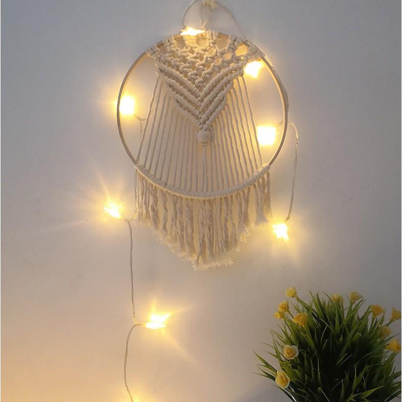 Macrame dreamcatcher vòng tròn trang trí tường homestay, phòng ngủ xinh xắn