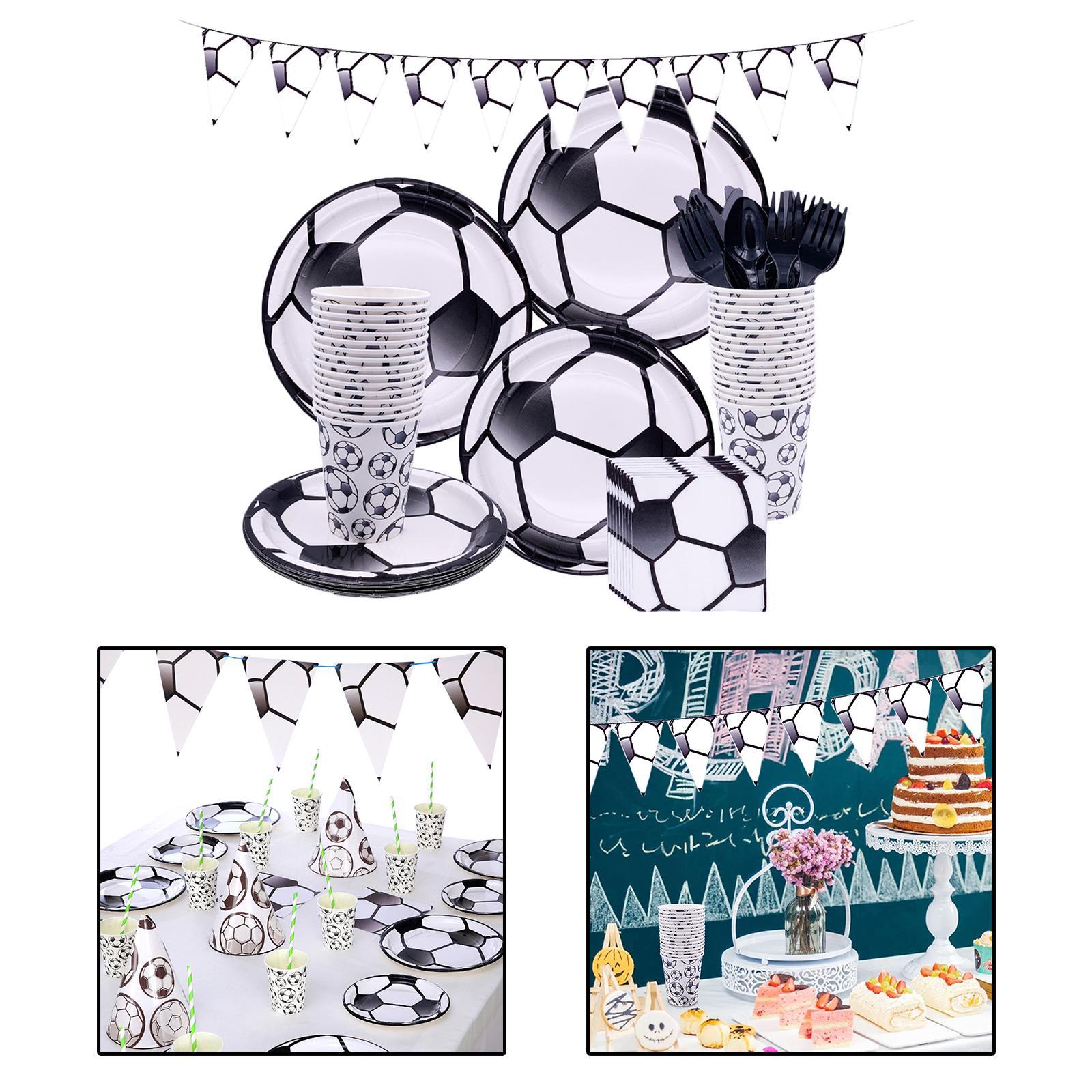 Paper Party Tableware Set Football Theme for Graduation Birthday