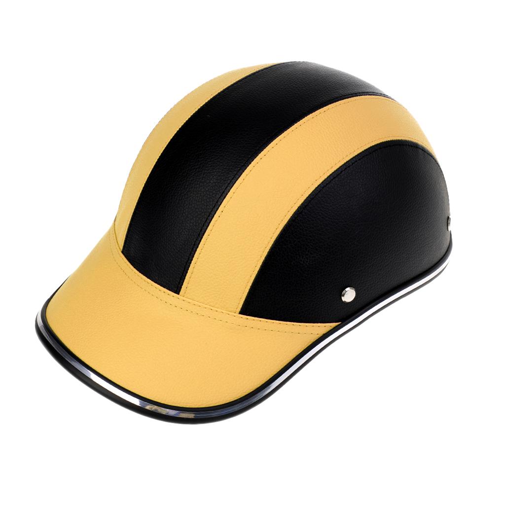 PU Street Bike Motorcycle Helmet Motocross Cycling Riding Half Helmet Baseball Cap Foam Padded Hat