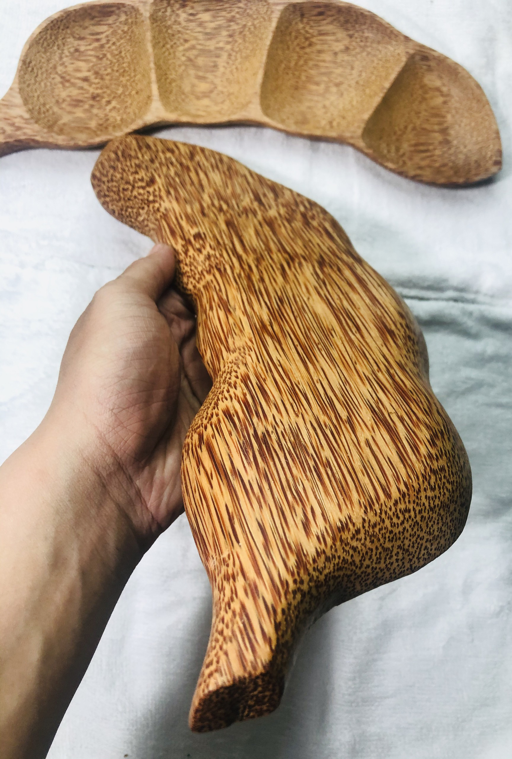 Dĩa Gỗ Dừa Hình Hạt Đậu