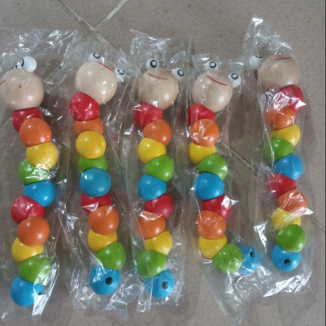 Đồ chơi sâu gỗ nhiều màu