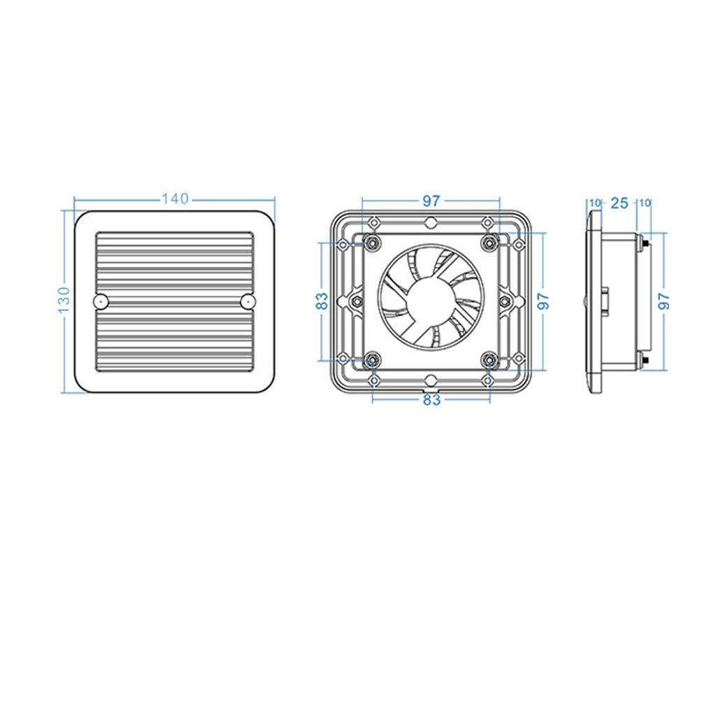 RV Caravan Motorhome Side Air Vent Ventilation Air Fan Waterproof