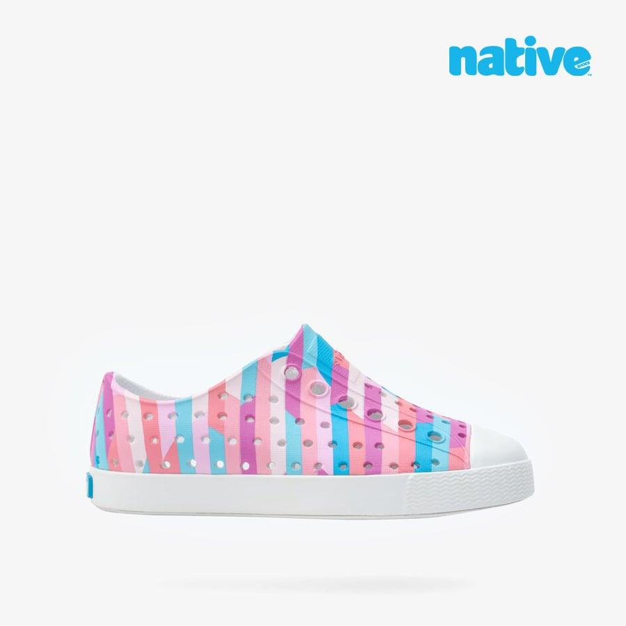Giày Lười Trẻ Em Unisex Native Jefferson Sugarlite Print Child - Trắng Sọc Đa 2 - 28.5