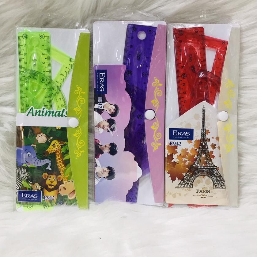 Bộ Eke Đo Độ 4 sản phẩm NHỰA DẺO 15cm- 20cm Eras màu ngẫu nhiên